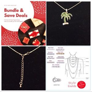 Emerald Oasis Palm pendant with necklace